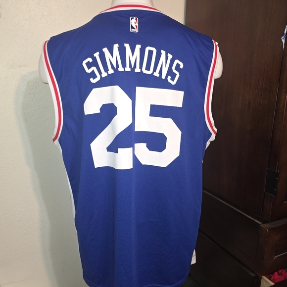 NWT Adidas Mens Philadelphia 76ers Simmons #25 Blue Dri-Fit Jersey Size XL - Picture 6 of 7